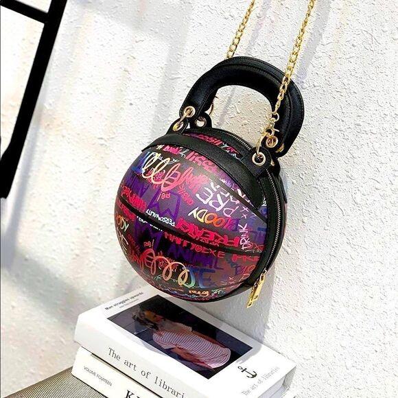 ⭐️HP⭐️ Graffiti Basketball Shape Clutch Model 1 - Picture 9 of 16